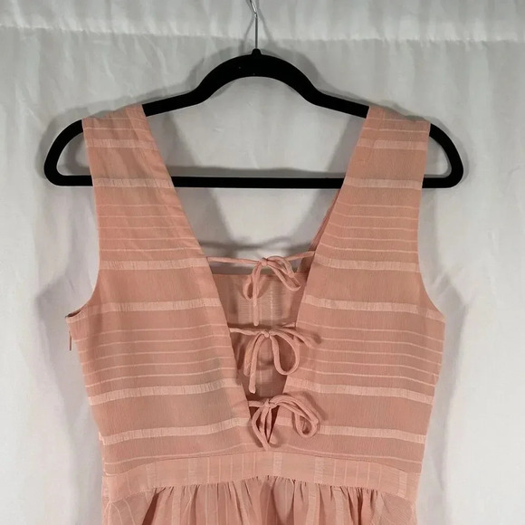 Armani Exchange Blouse Women's Small Pink Sleeveless Vneck Tie Back - Picture 6 of 9